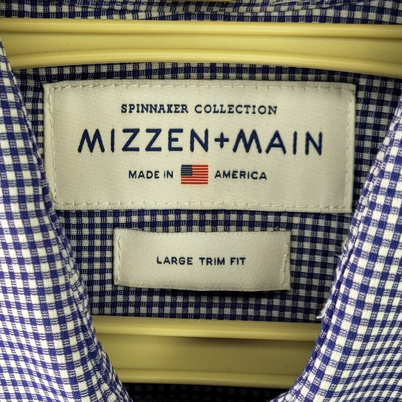 Mizzen+Main Stretchy Trim Fit Button Shirt size Large - Picture 3 of 5